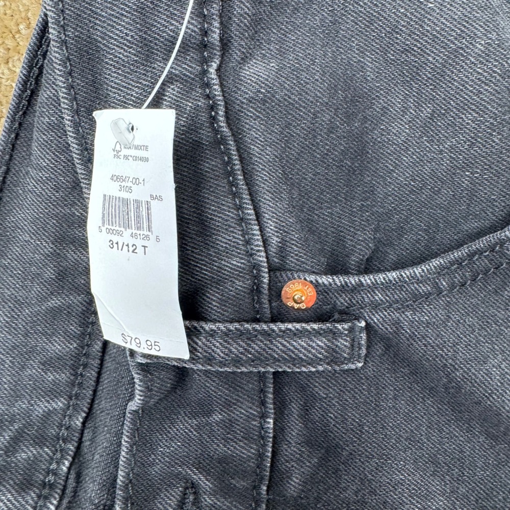 Gap High Rise Stride Jeans Womens 31 12T Washed Black Wide Leg Tall NWT - $80 - Picture 3 of 12